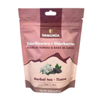 Elderflower and elderberry herbal tea 