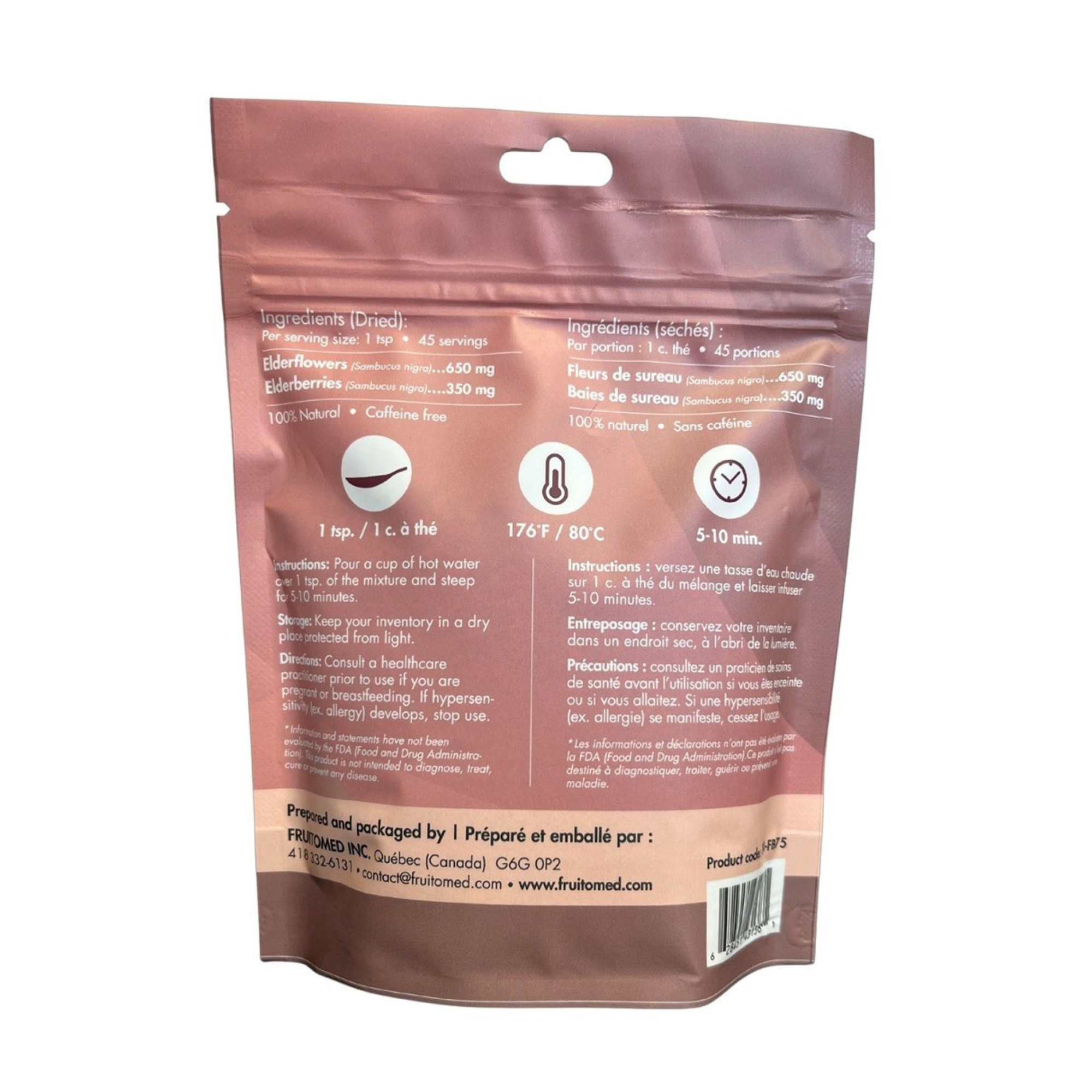 Elderflower and elderberry herbal tea 